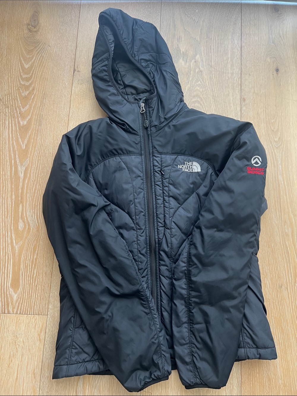The North Face Women's Black Insulated Hooded Puffer Jacket_Summit Series